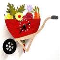 Cart with Flower Wall Clock