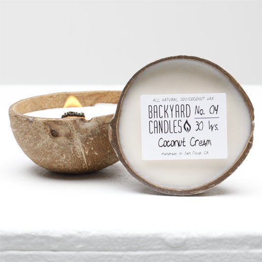 Indoor Candle: Coconut Shell: 7oz: Wood Wick
