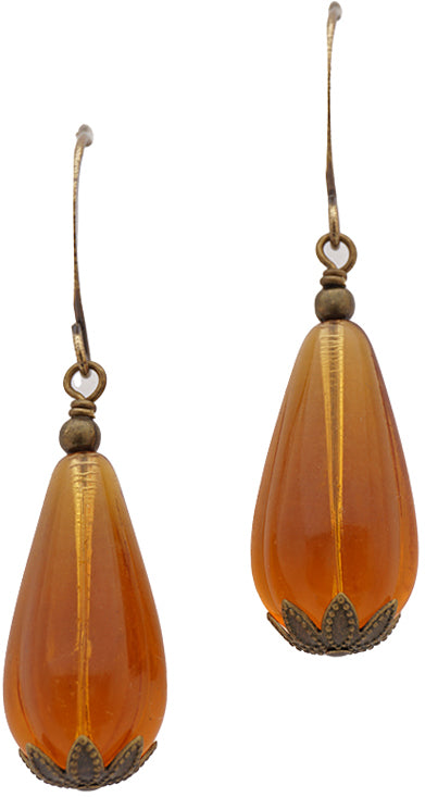 Earrings: Grand Bits of Bliss: Honey Drop: Antique Brass Hook (Qty. 1 Pair)