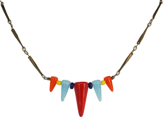 Necklace: Bits of Bliss: Red & Blue Spikes(Qty. 1)
