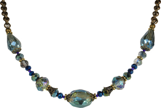 Necklace: Bits of Bliss: Blue & Green Iridescent (Qty. 1)