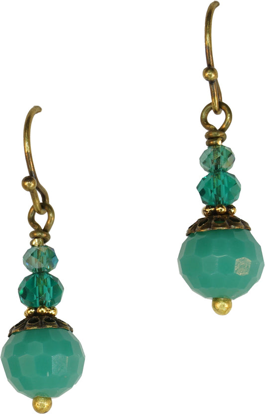 Earrings: Bits of Bliss: Teal Treasures: Antique Brass Hook (Qty. 1 Pair)