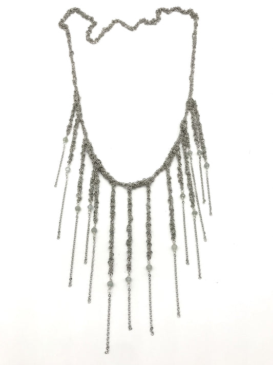 Necklace: fringe: steel: amethyst