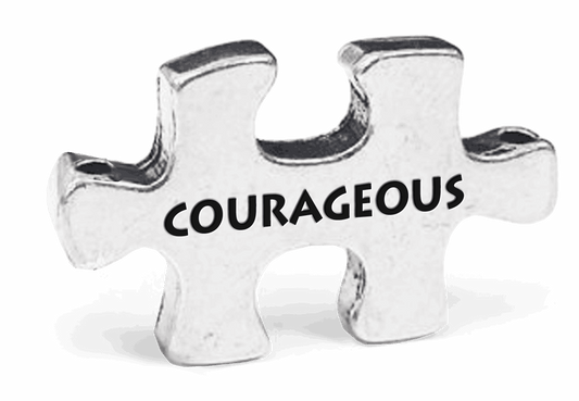 Courageous Puzzle Token on 30&quot; Ball Chain