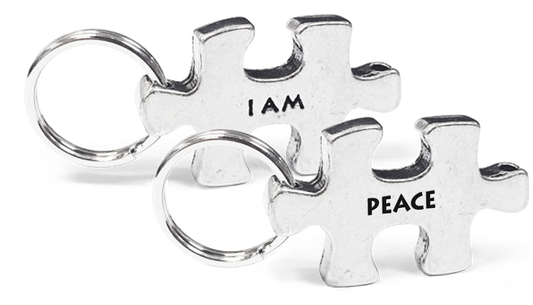 Peace Puzzle Piece Token on Key Loop