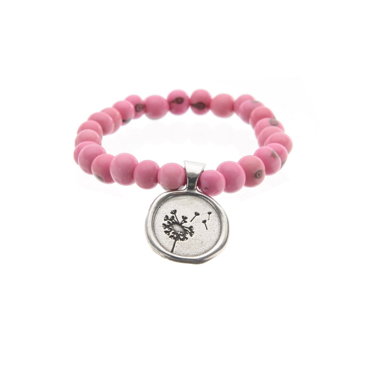 Acai Seeds Of Life Bracelet with Wax Seal - Hot Pink