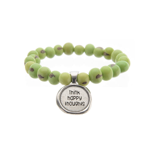 Acai Seeds Of Life Bracelet with Wax Seal - Spring Green