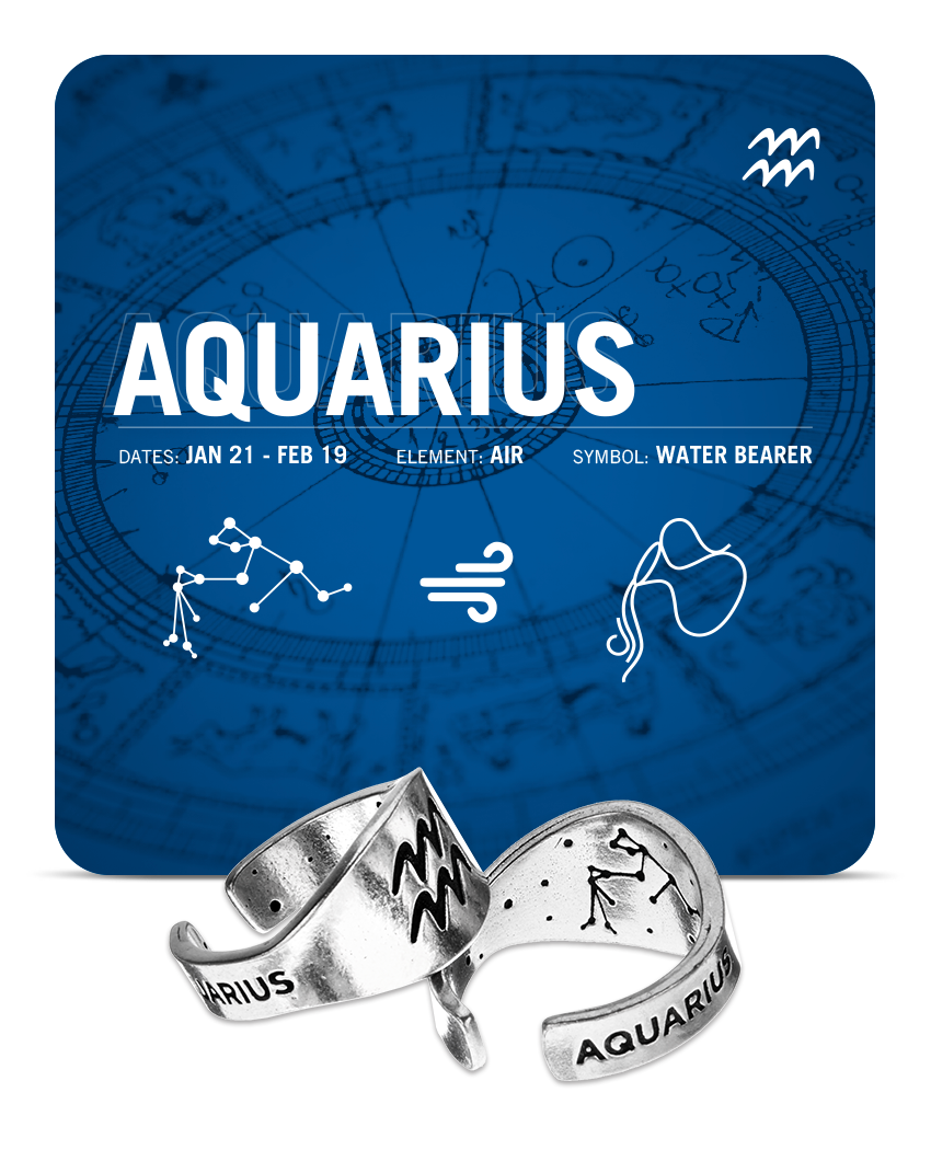 Zodiac Ring - Aquarius - Symbol