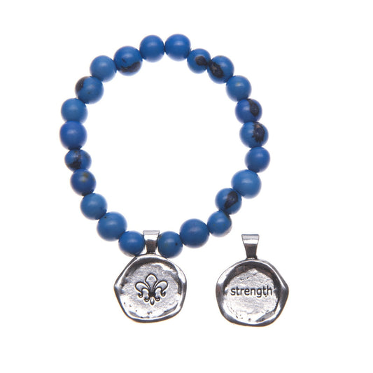 Acai Seeds Of Life Bracelet with Wax Seal - Blue