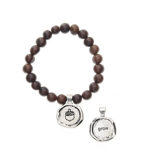 Acai Seeds Of Life Bracelet with Wax Seal - Chocolate