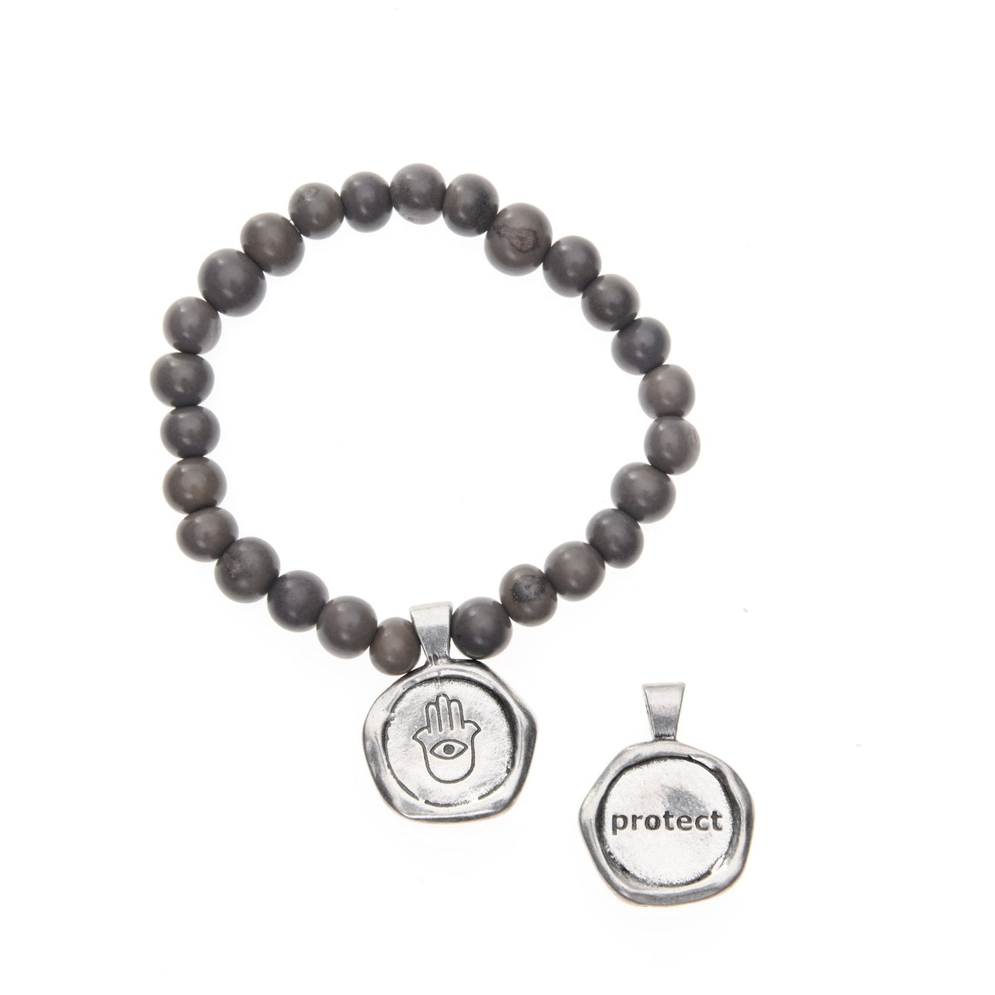 Acai Seeds of Life Bracelet with Wax Seal - Gray