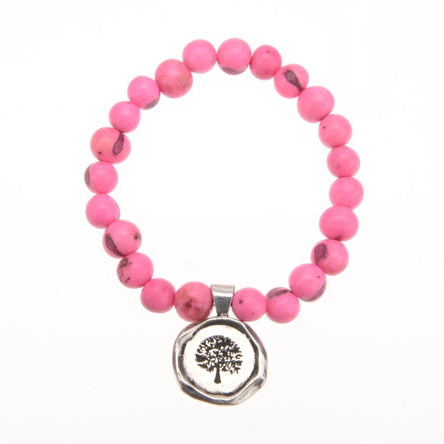 Acai Seeds Of Life Bracelet with Wax Seal - Hot Pink