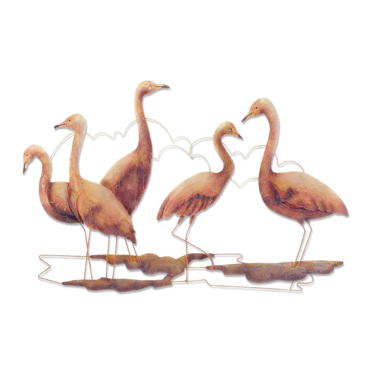 Flamingos Wall Decor Group Of Five