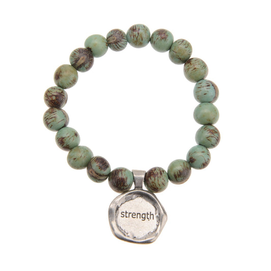 Acai Seeds Of Life Bracelet with Wax Seal - Tiger Aqua