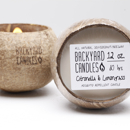 Outdoor Candle: Coconut Bowl: 12oz: Wood Wick
