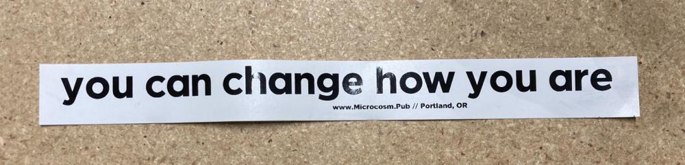 Sticker #499: You Can Change How You Are